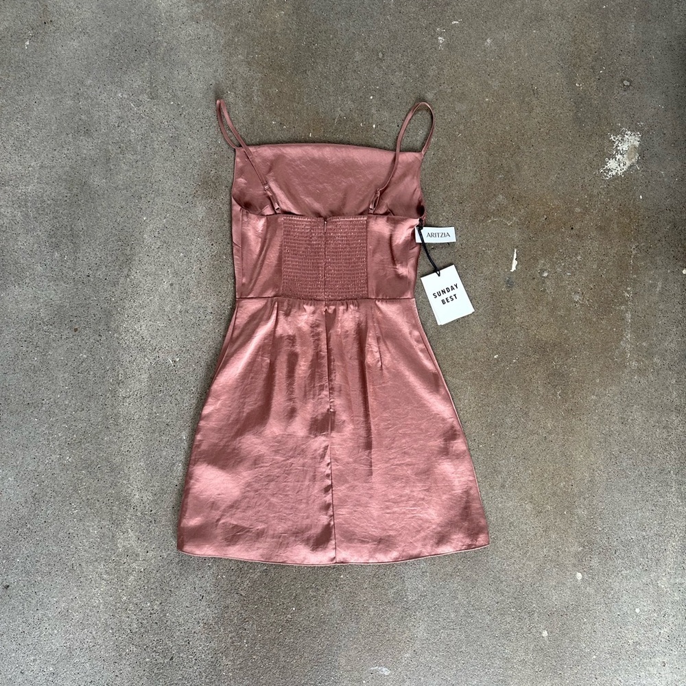 NWT Aritzia Sunday Best Spencer Dress in Chocolate Sorbet Size 2XS - Picture 7 of 12